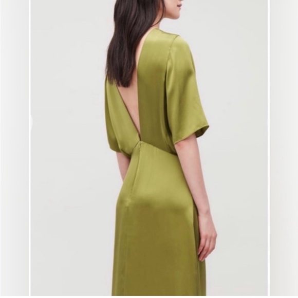 COS NWT green mulberry silk dress, open back - Picture 2 of 2